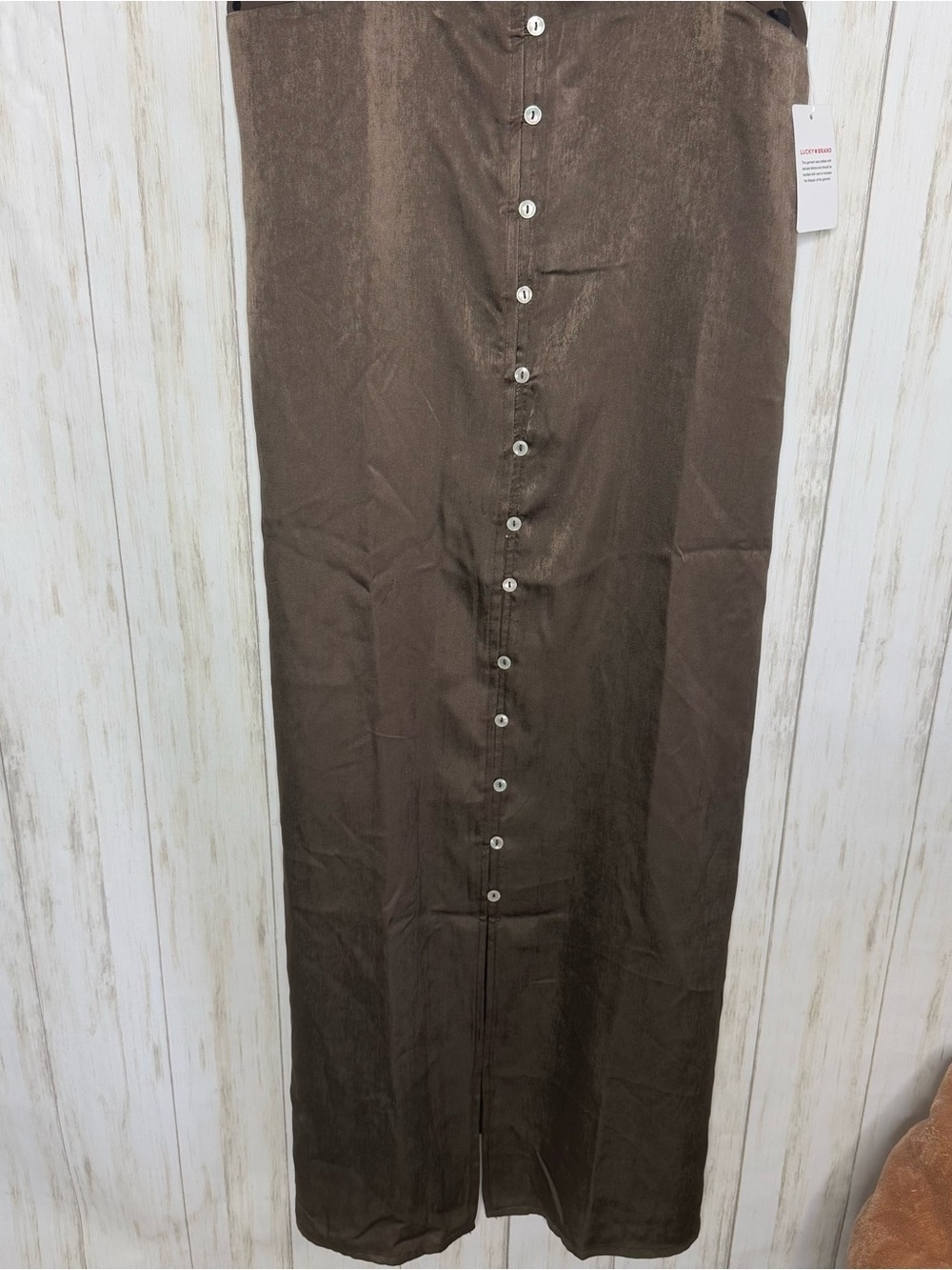 Lucky Brand NWT Chocolate Brown Velvet Burnout Button-Front Dress XXL - Picture 3 of 9